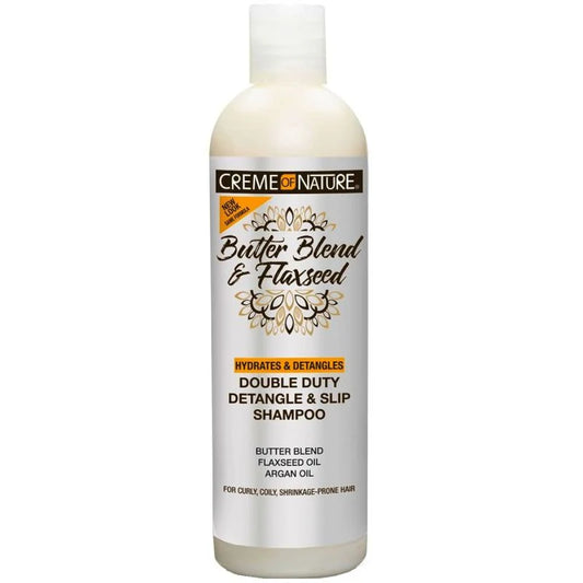 Creme of Nature Butter Blend & Flaxseed Double Duty Detangle & Slip Shampoo 355ml