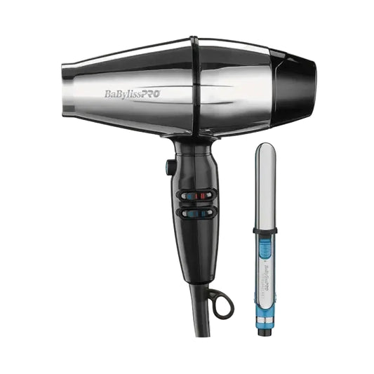 BaBylissPRO® STEELFX™ Stainless Steel Hair Dryer (BABSS8000) & Nano Titanium™ Prima2000® Limited Edition Set