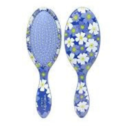 CALA Wet-N-Dry Detangling Hair Brush - Colección Floral (Blue Flowers)