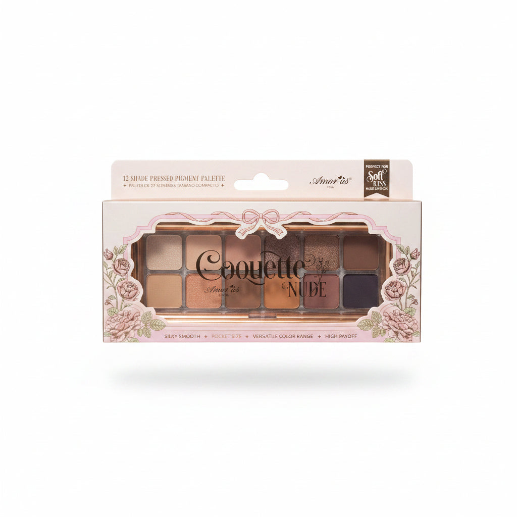 Amor Us Coquette Nude Pressed Pigment Palette 12 Tonos