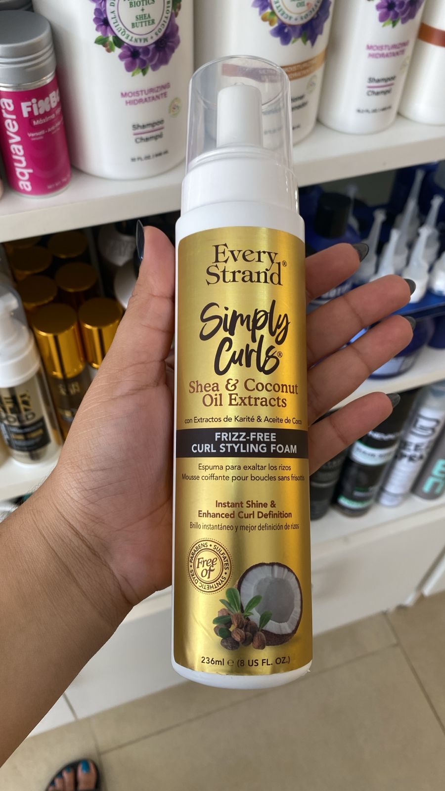 Every Strand® Simply Curls™ with Shea & Coconut Oil Extracts Frizz-Free Curl Styling Foam 236 mL (8 FL. OZ.)