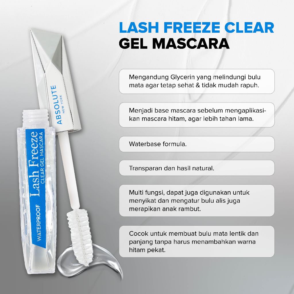 Absolute New York Lash Freeze Clear Gel Mascara 13g