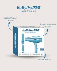BaBylissPRO® Nano Titanium™ Limited Edition Set: Secador Profesional 2000 Watts & Rizador Automático Avanzado 3/4" (BNTPP73SR)